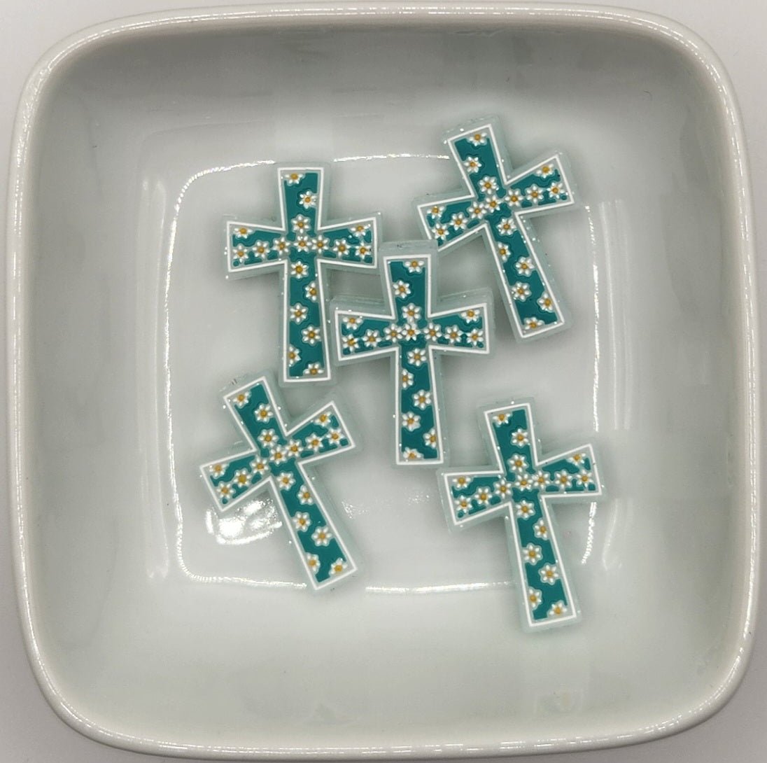 Floral Cross Silicone focal beads, photo 6