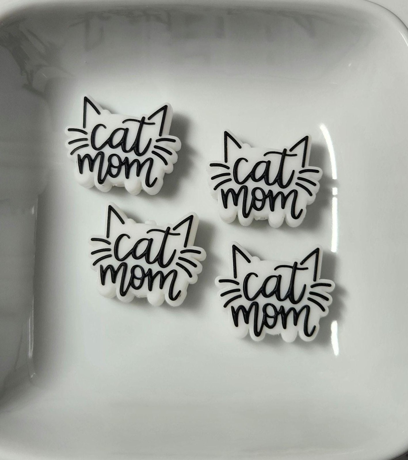 Cat Mom Silicone focal bead