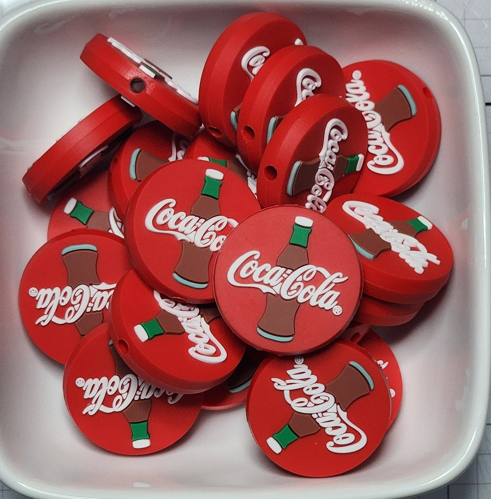 Cola Red Silicone focal bead