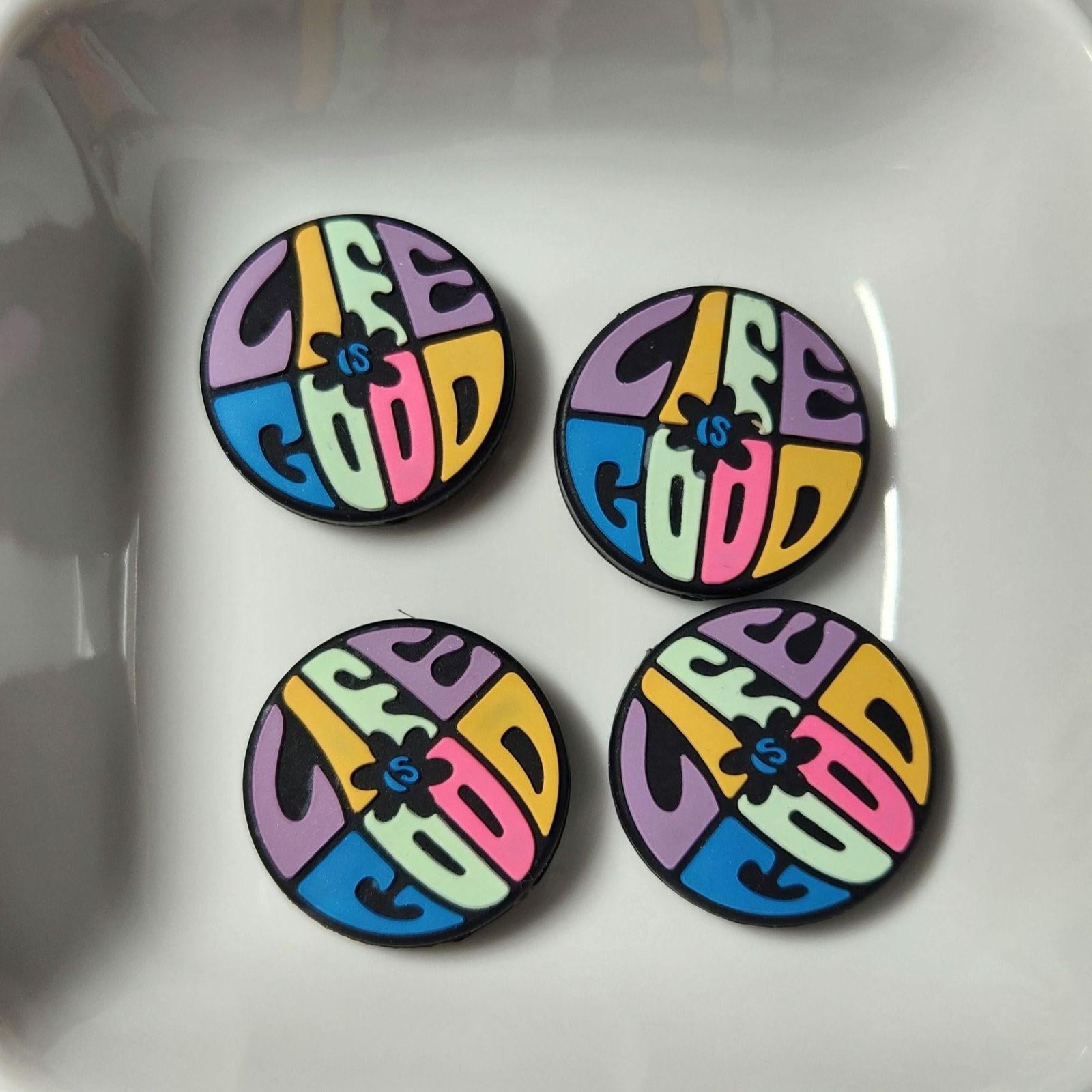Life is Good Silicone focal bead