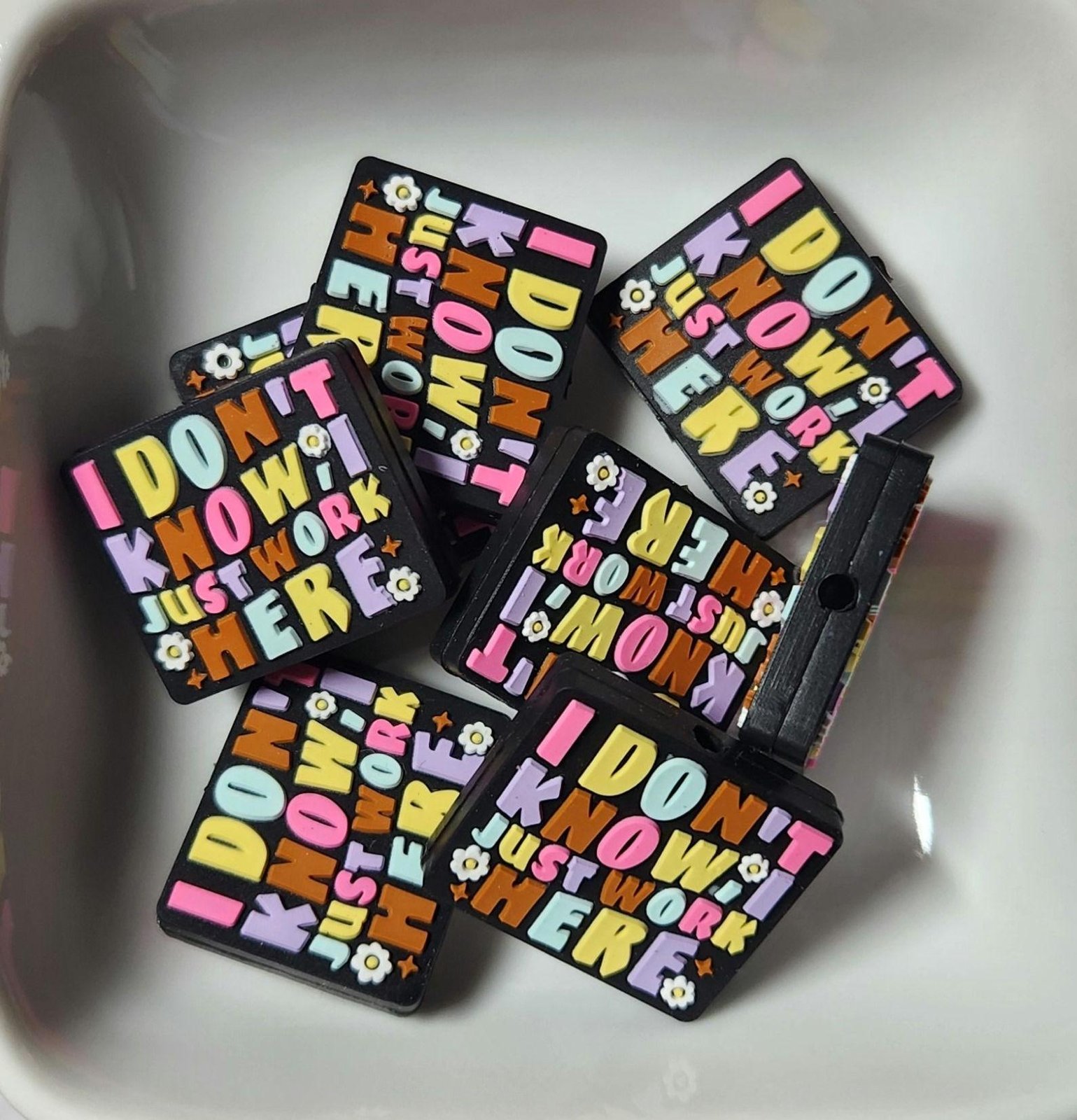 Just Work Here Silicone focal bead