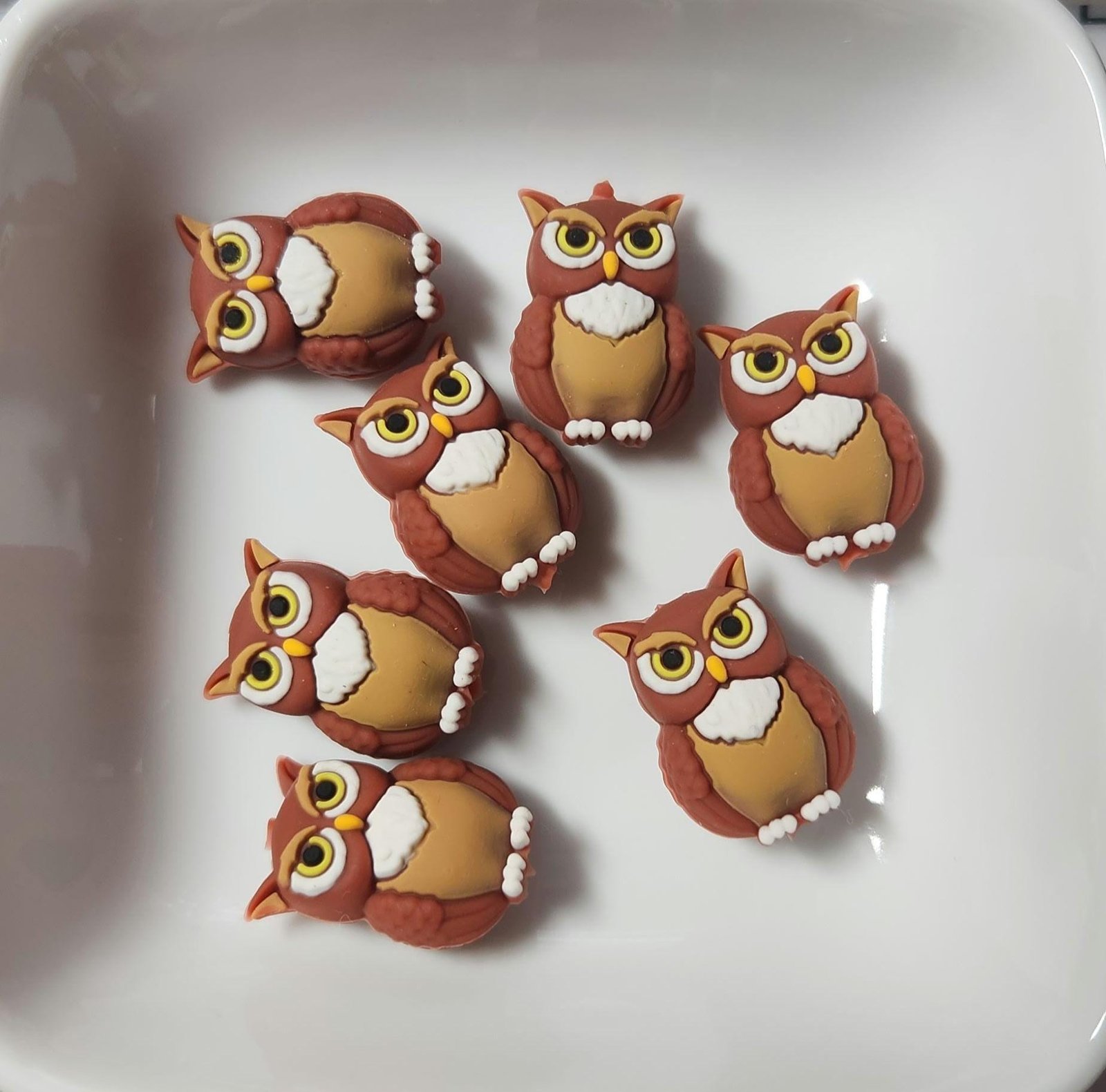 Wise Owl 3D Silicone focal bead