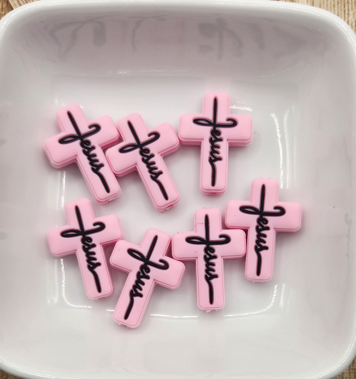 Jesus Cross Silicone focal bead