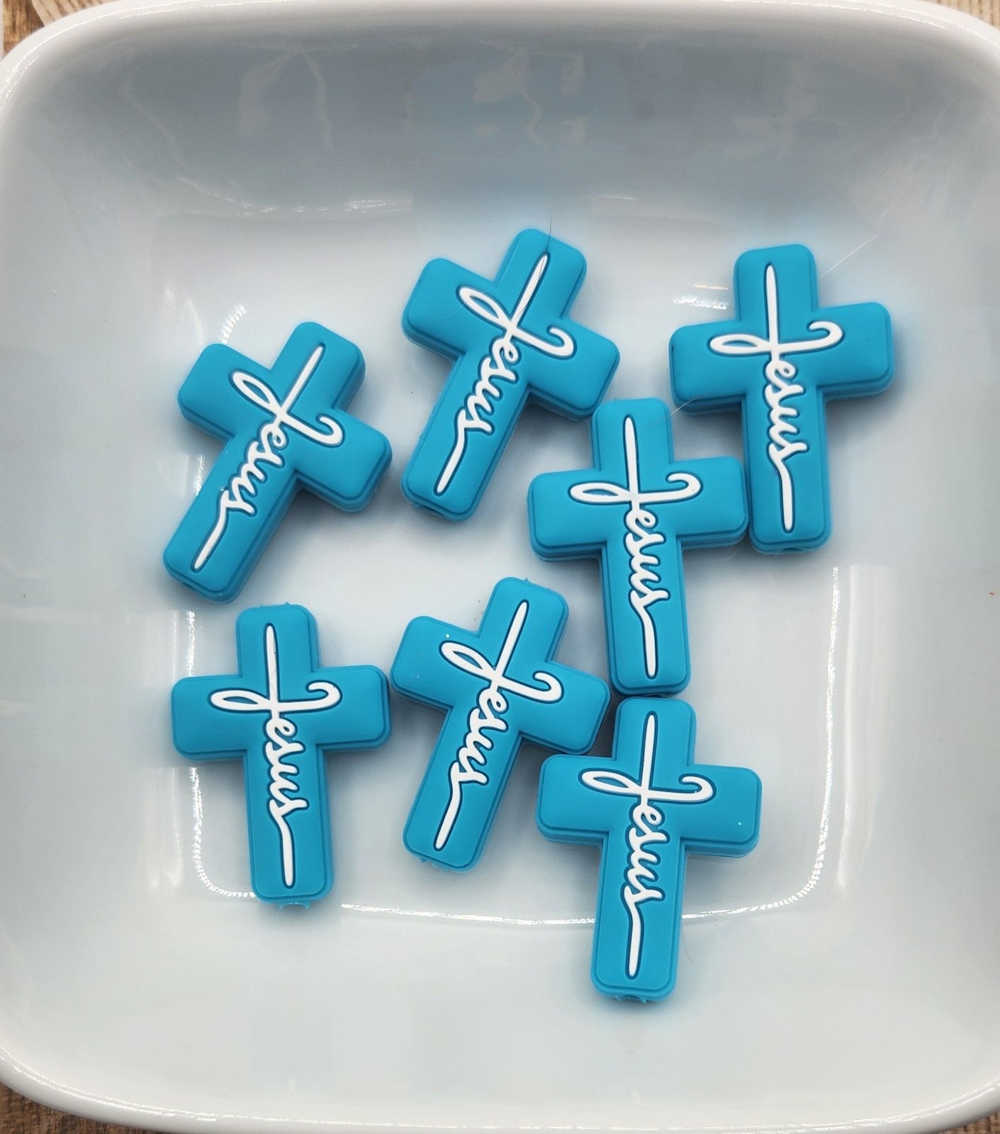 Jesus Cross Silicone focal bead, photo 3