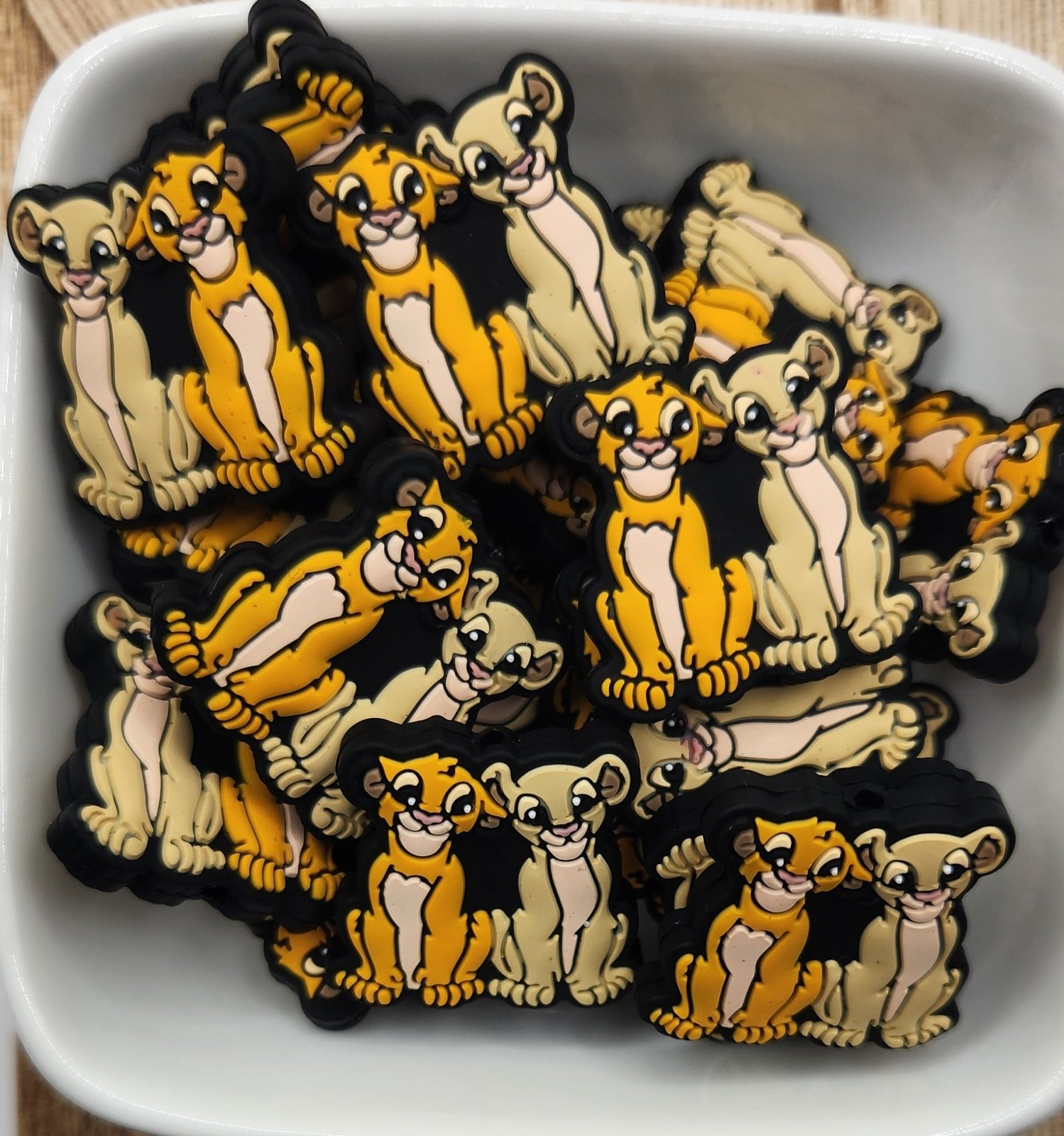 Lion and Lioness Silicone focal bead
