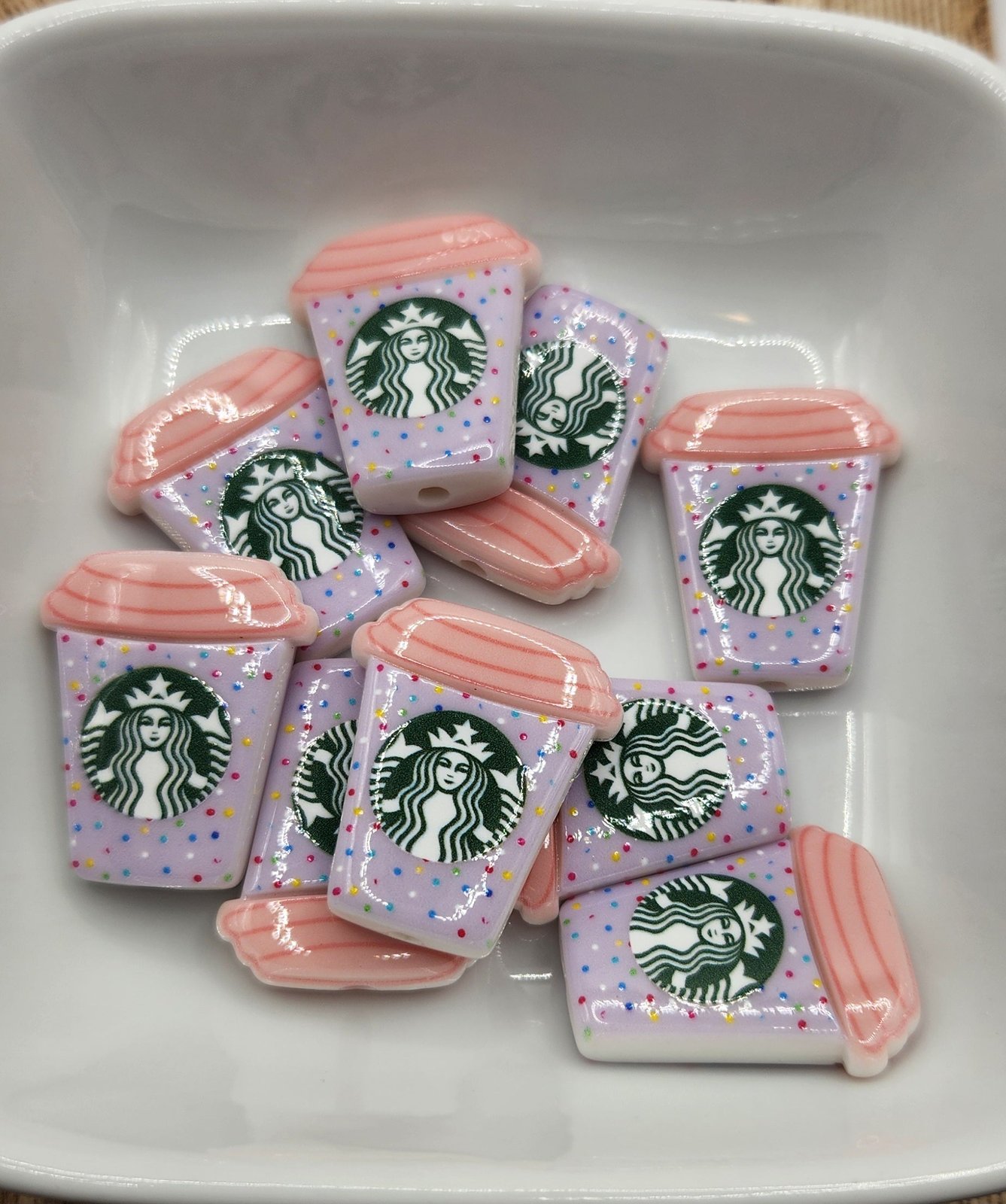 Acrylic Coffee Cup focal beads, photo 2