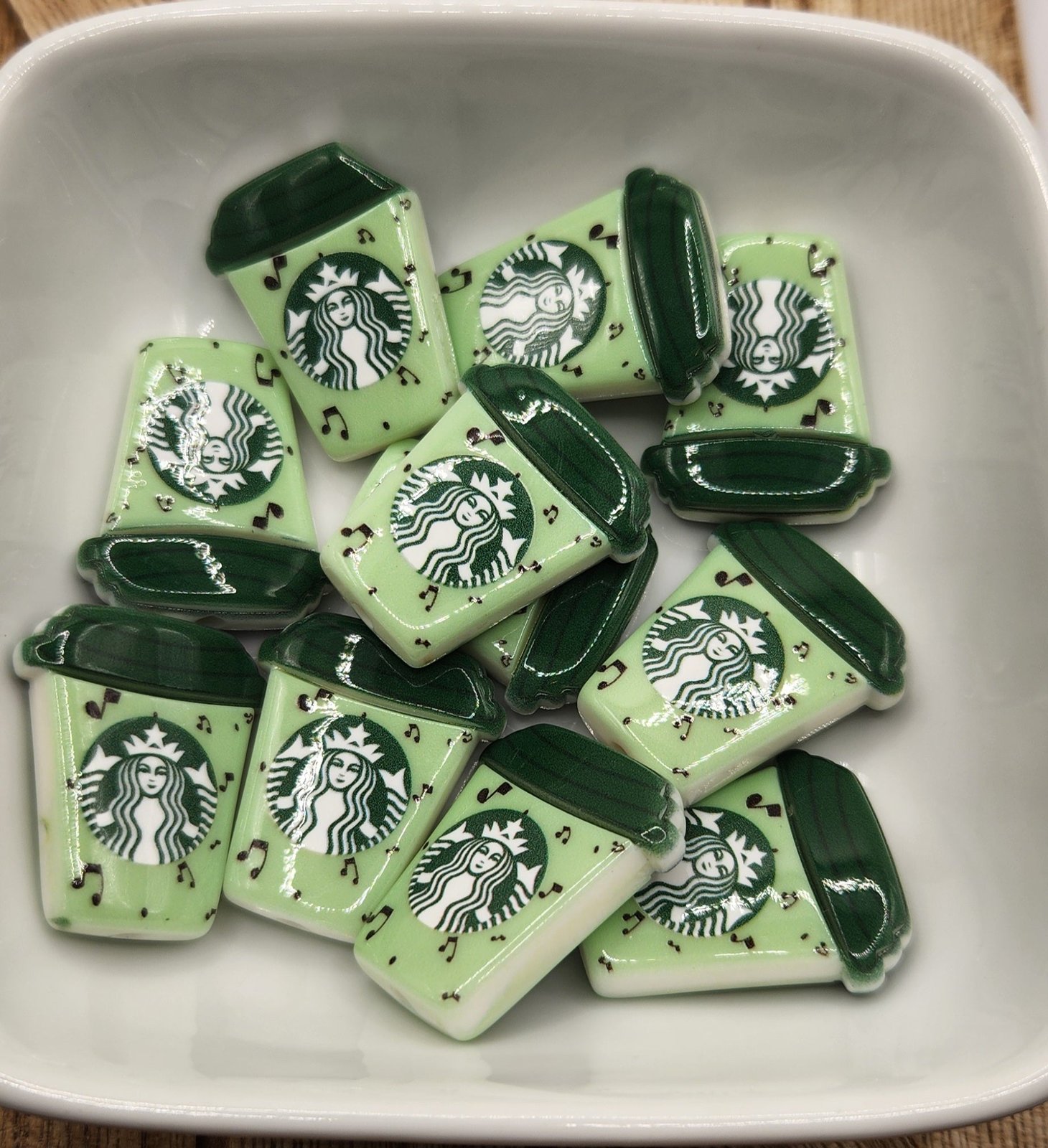Acrylic Coffee Cup focal beads, photo 3