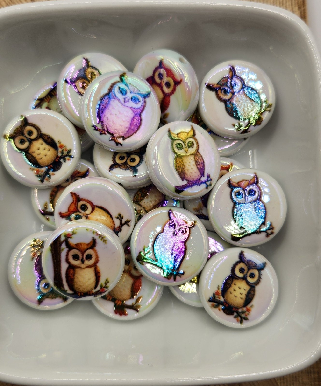 Acrylic Owl focal beads, photo 2
