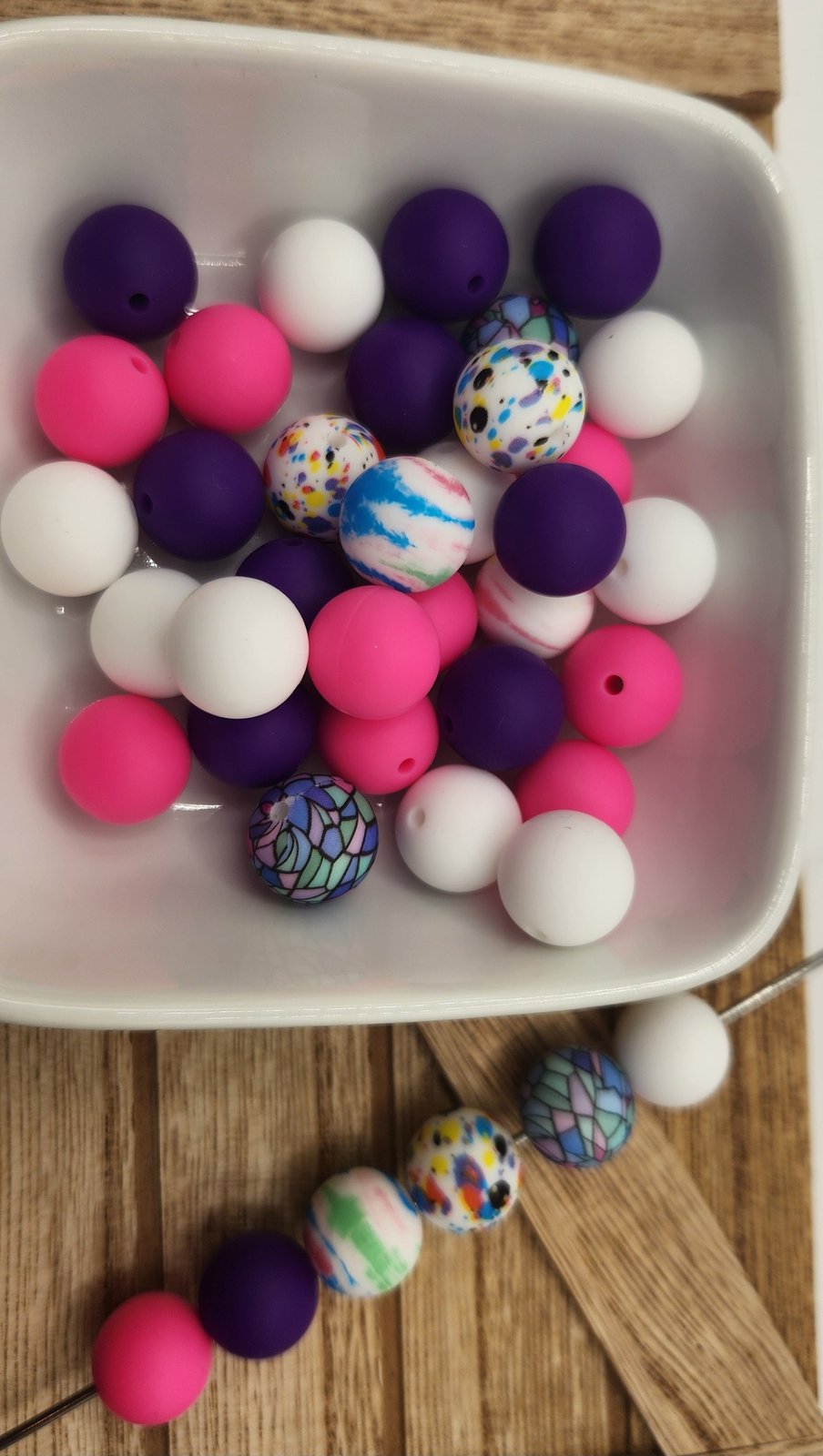 15 mm Silicone Bead Mixed Bags 30-60 beads, some focals, photo 2