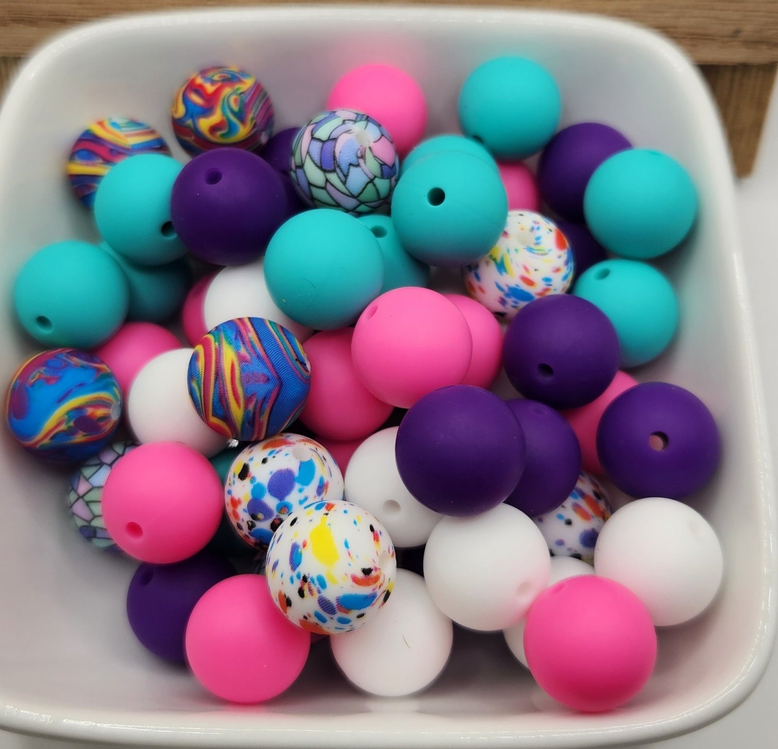 15 mm Silicone Bead Mixed Bags 30-60 beads, some focals, photo 5