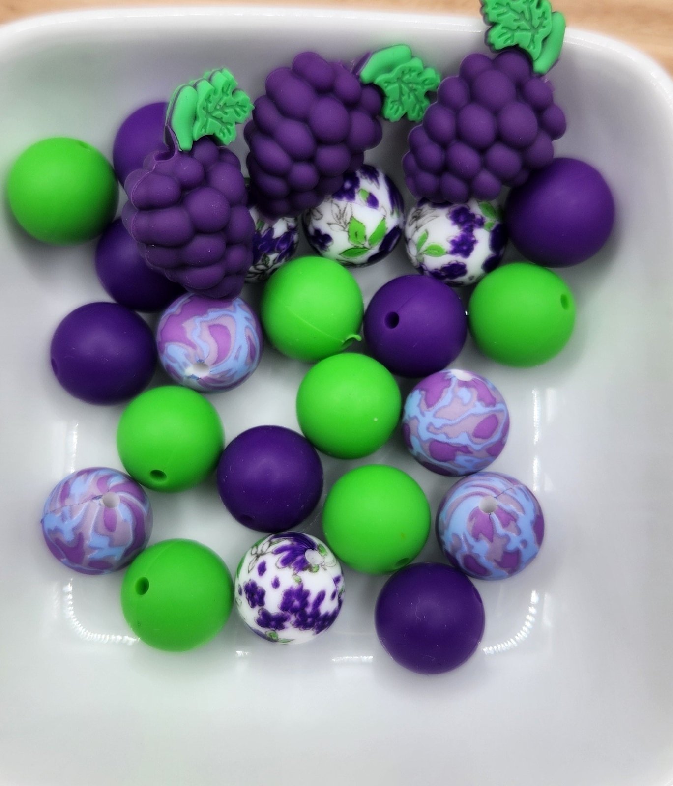 15 mm Silicone Bead Mixed Bags 30-60 beads, some focals, photo 16