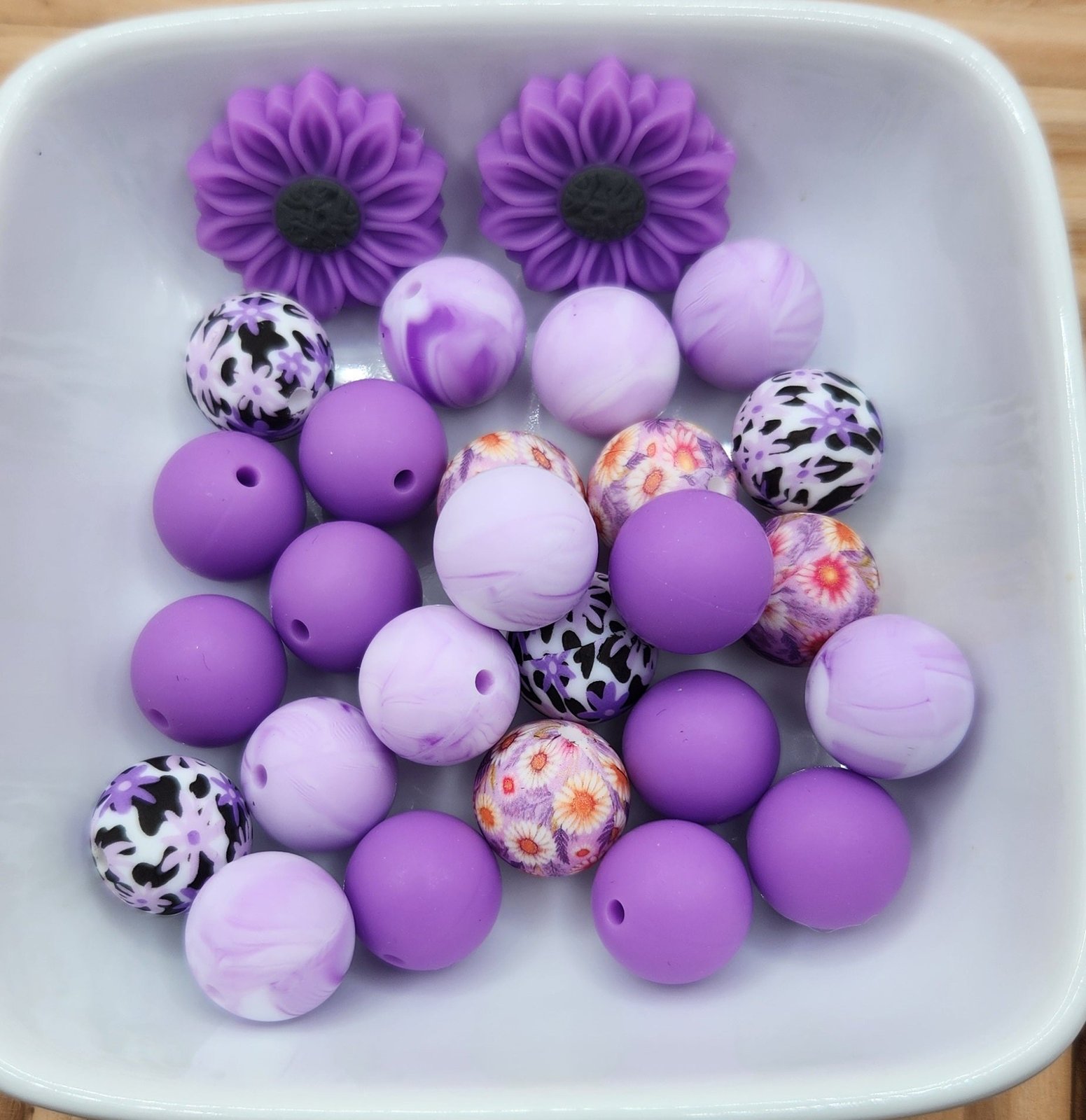 15 mm Silicone Bead Mixed Bags 30-60 beads, some focals, photo 18