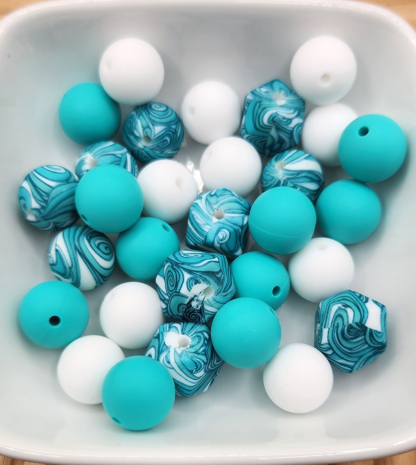 15 mm Silicone Bead Mixed Bags 30-60 beads, some focals, photo 21