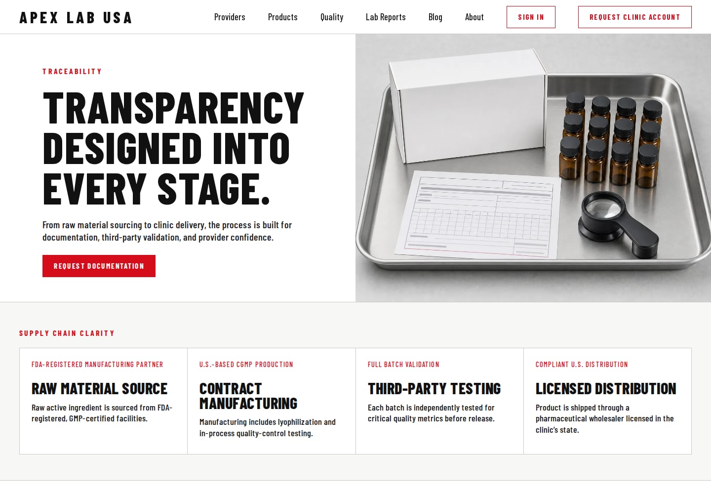 Apex Lab USA quality and documentation process