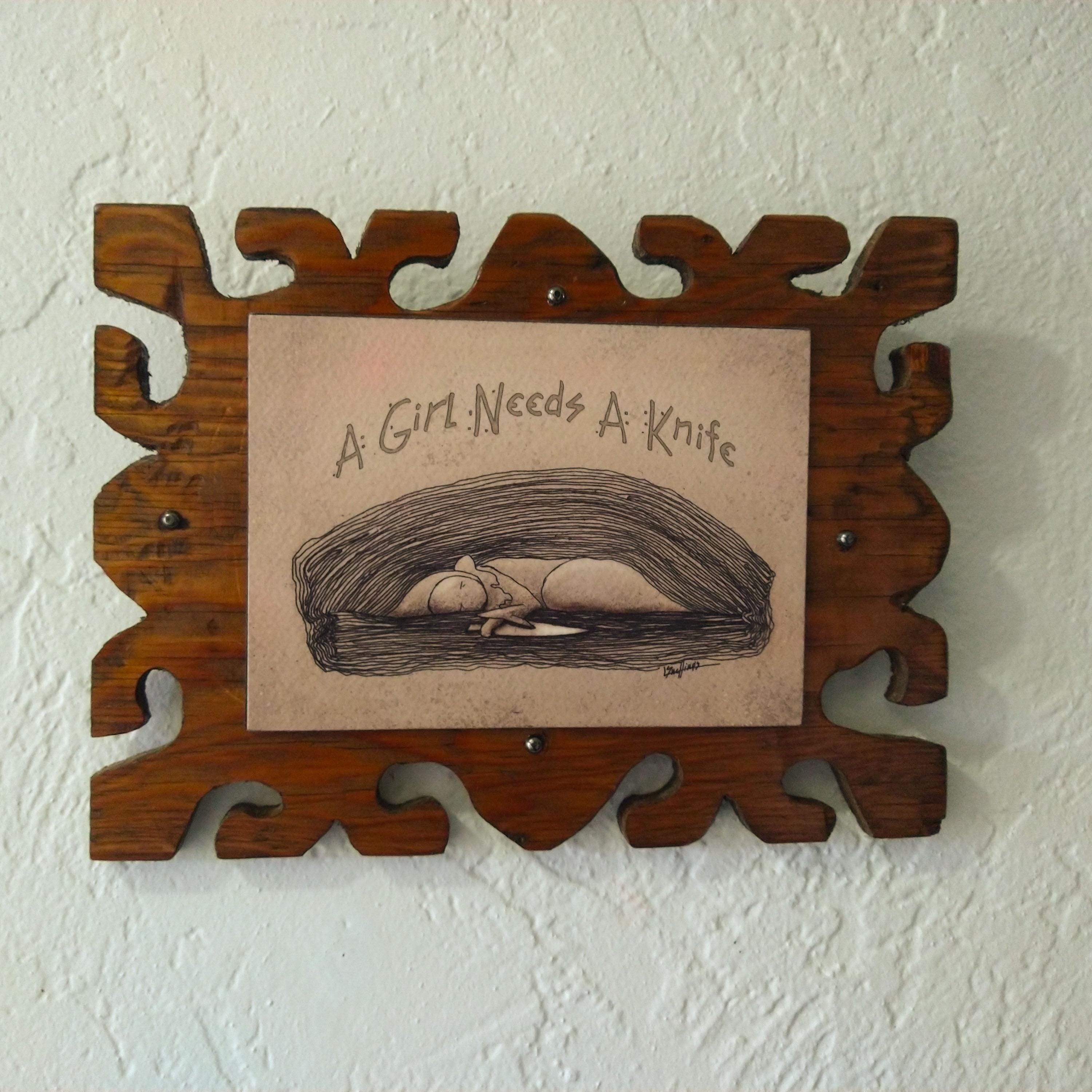 A Girl Needs a Knife   Framed Limited Edition  Giclee   - Lisa Snellings