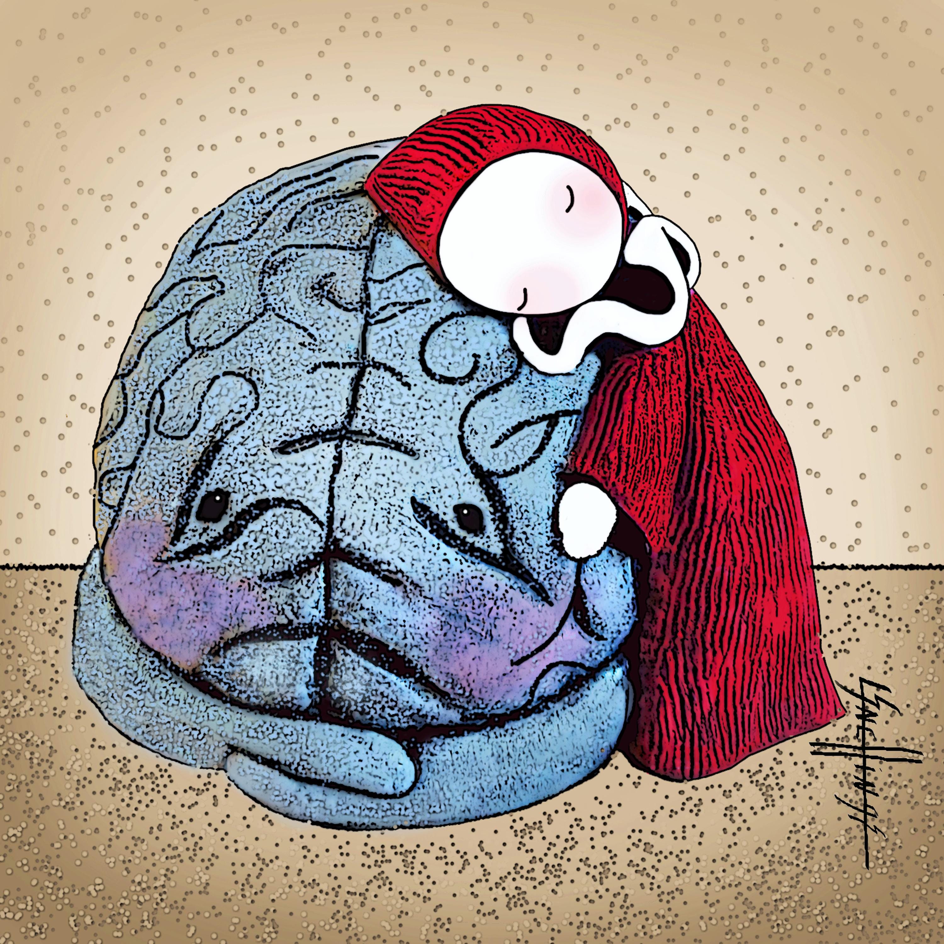 POSTER "Brainy Day Blues" 12 x 12 great for dorm!