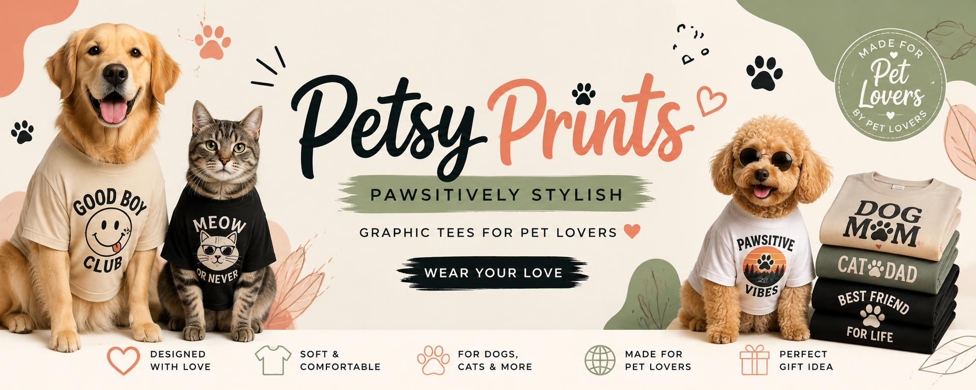 Petsy Prints tees for pet lovers