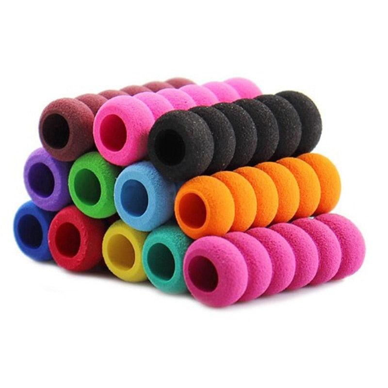100 Pcs Children Pencil Holder Correction Writing Hold Pen Grip Posture Tool Soft Sponge Writing Posture Corrector Stationery Colorful Pencil Grippers for Left-Handed and Right-Handed Users