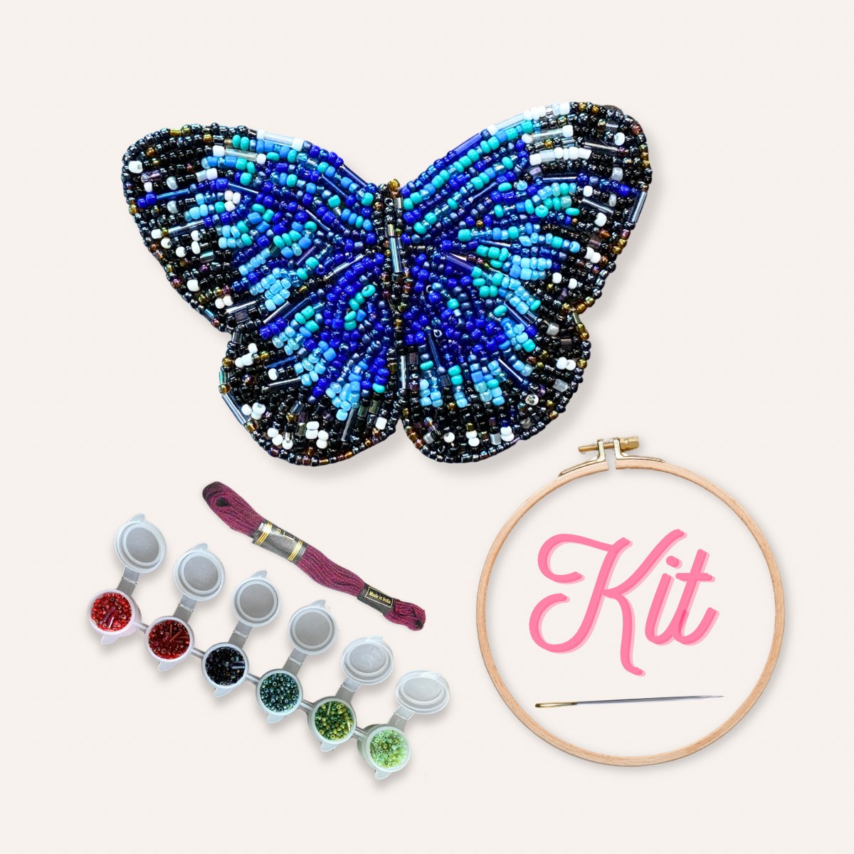Blue Butterfly Beaded Art Kit