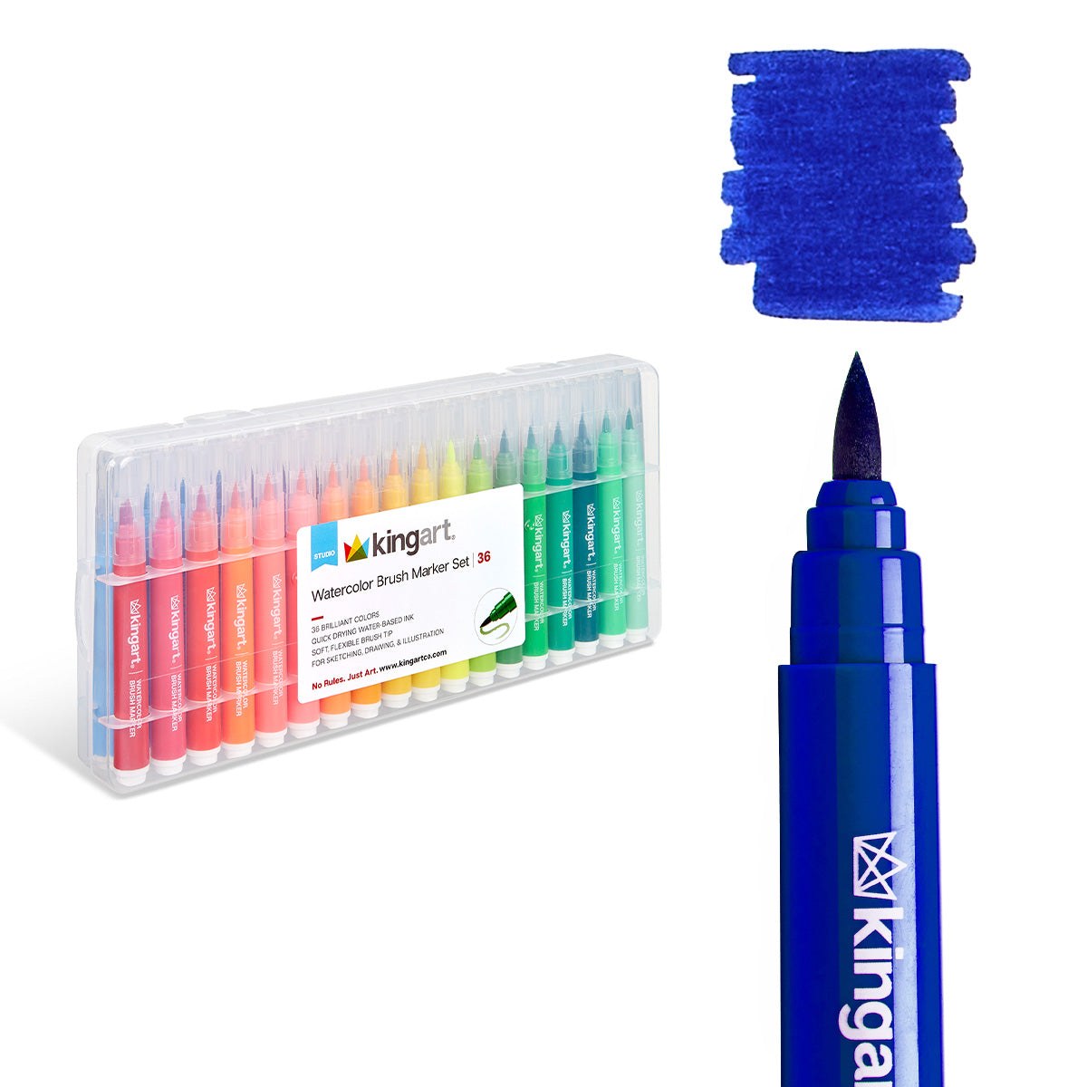 Coloring Soft Tip Brush Markers - Water-Based Ink - 36 Colors