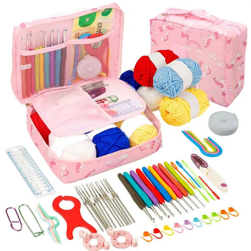 Beginner Crochet Kit Hook Set Yarn Portable Knitting Supplies
