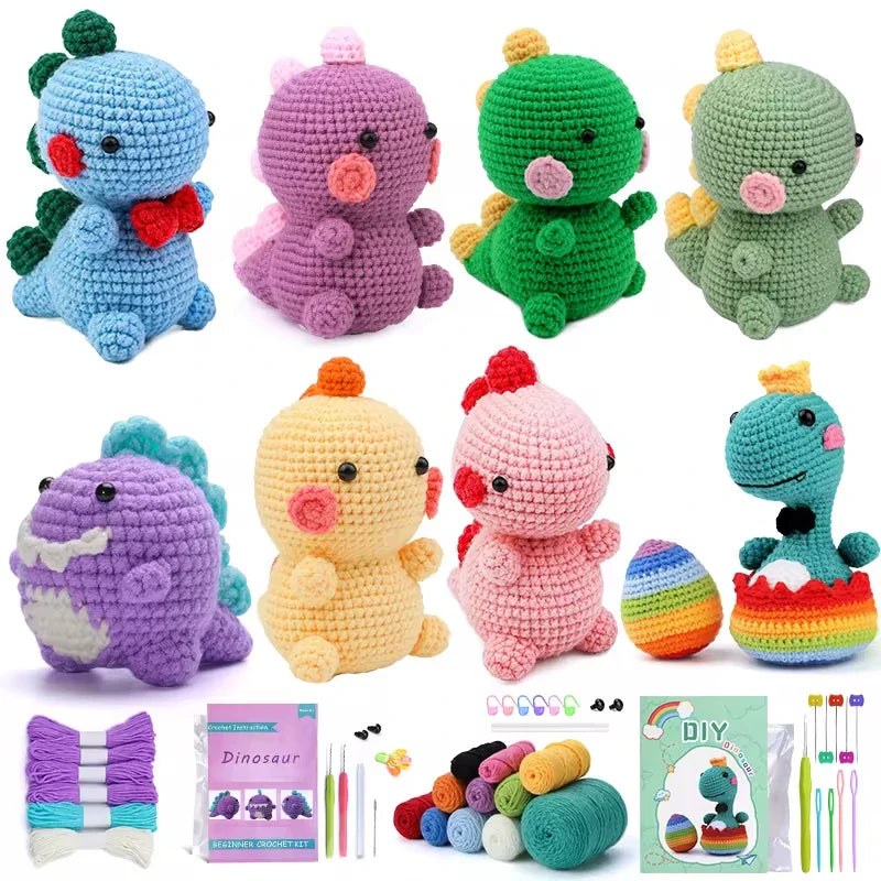 Dinosaur Crochet Kit Handmade Woven Doll DIY Knitting Set