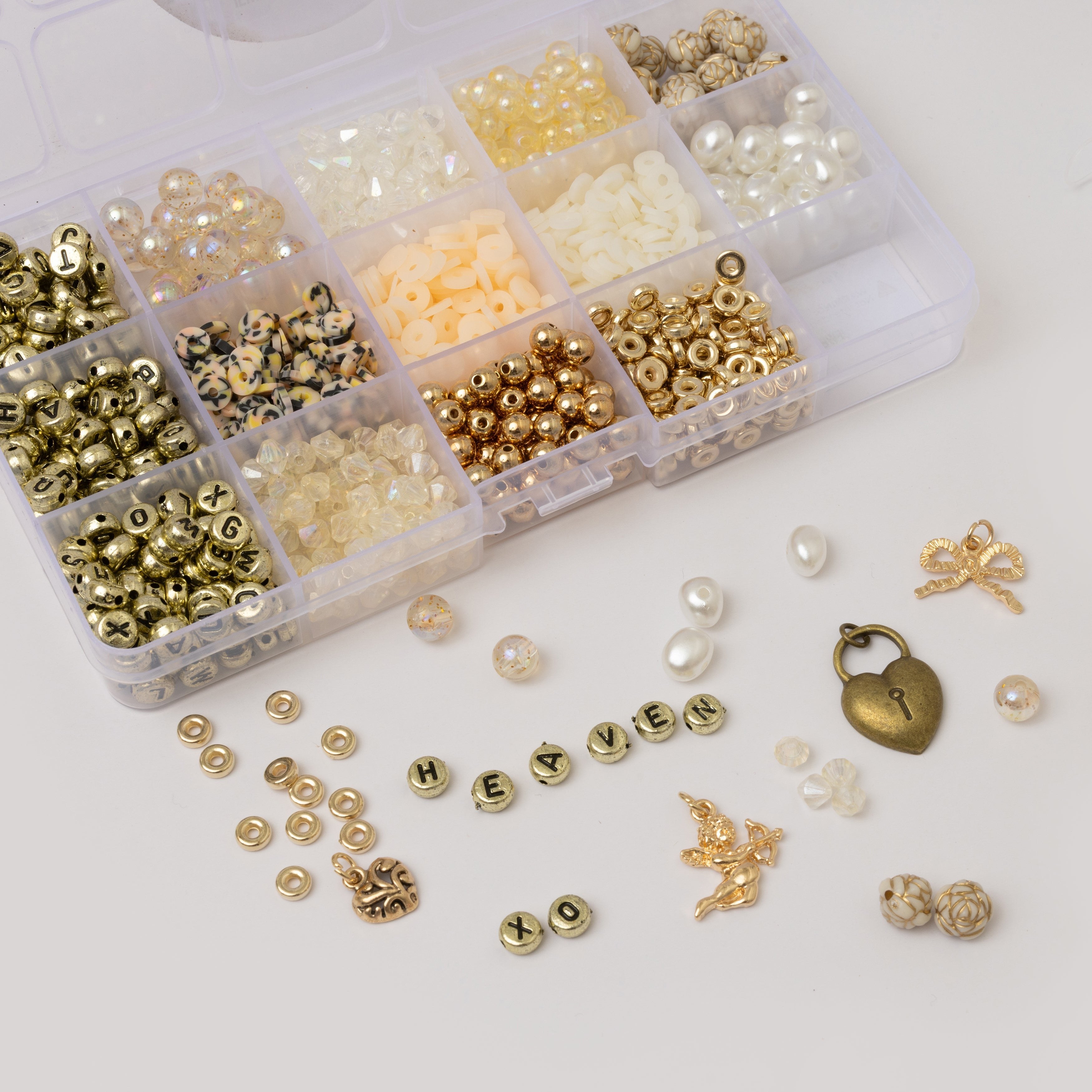 Golden Vibes Vintage Charms DIY Letter Bracelet Bead Box