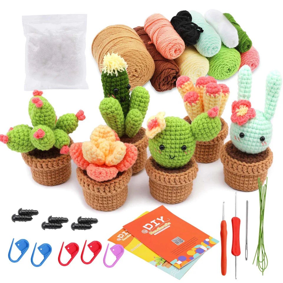 Beginner Crochet Kit Complete Supplies Video Tutorial DIY Craft
