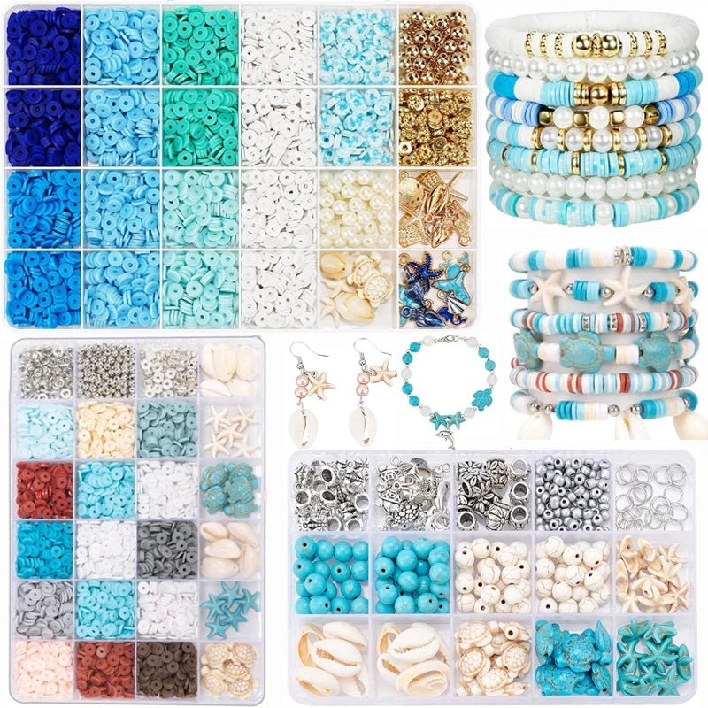 Ocean Summer Bracelet Kit Clay Beads DIY Jewelry Making