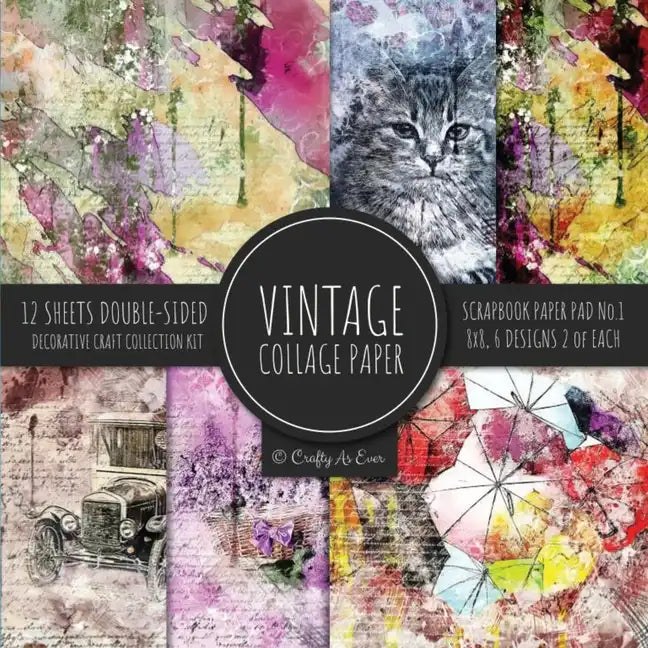 Vintage Collage Scrapbook Paper Ephemera Craft Cardmaking Paperback Pack