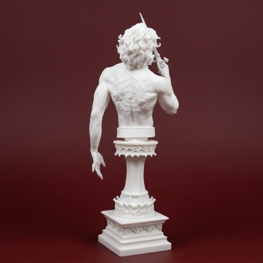 Astarion Bust Statue - Baldur's Gate 3 White PLA, view 2