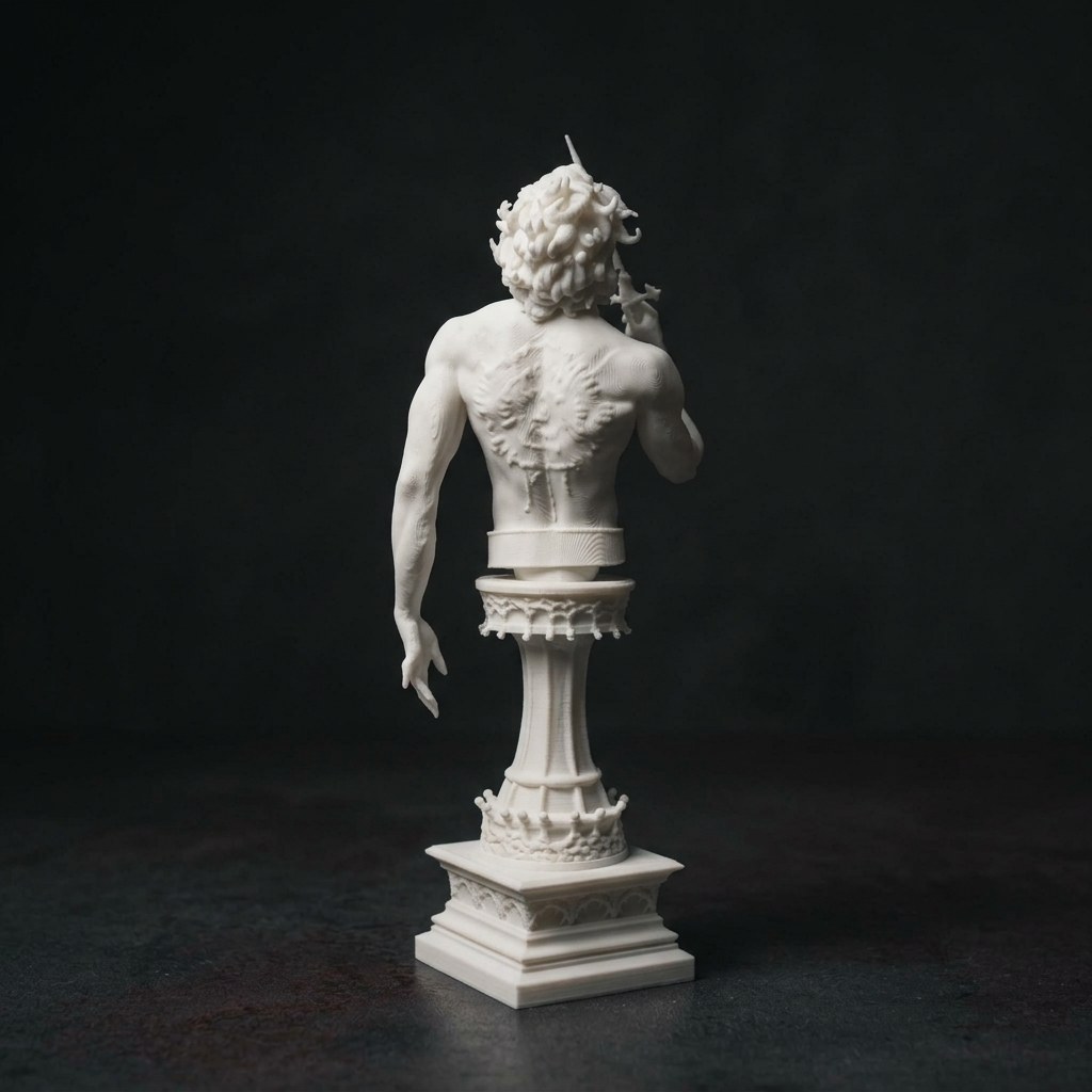 Astarion Bust Statue - Baldur's Gate 3 White PLA, view 3