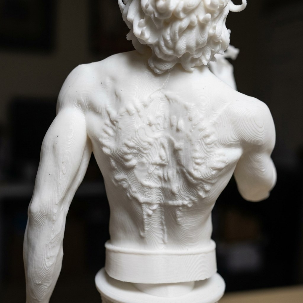 Astarion Bust Statue - Baldur's Gate 3 White PLA, view 4