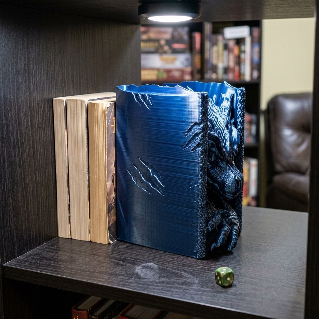 Color-Shifting Silk Dragon Booknook: 3D-Printed Fantasy Shelf Decor, view 11