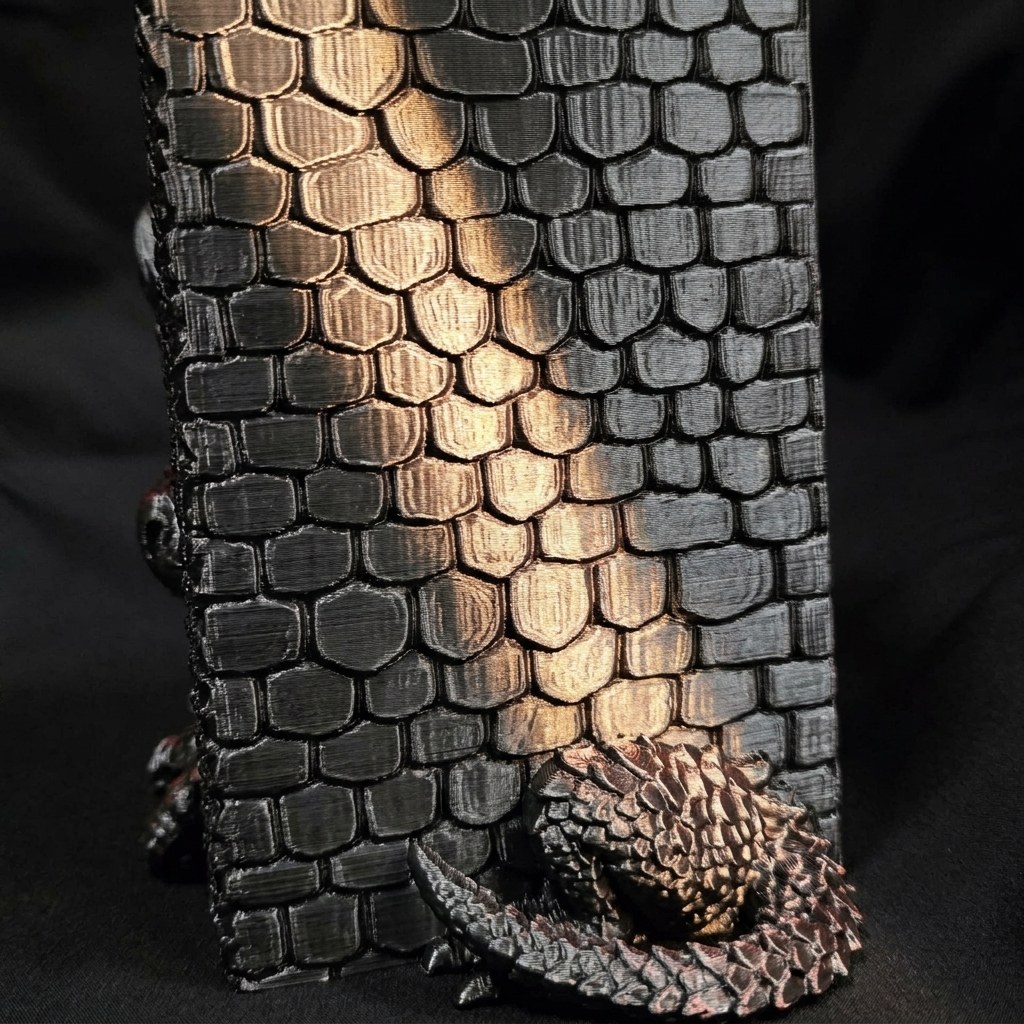 Color-Shifting Silk Dragon Booknook: 3D-Printed Fantasy Shelf Decor, view 5