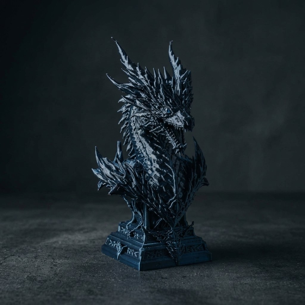 Dual-Color Silk PLA Dragon Bust Figurine, view 5