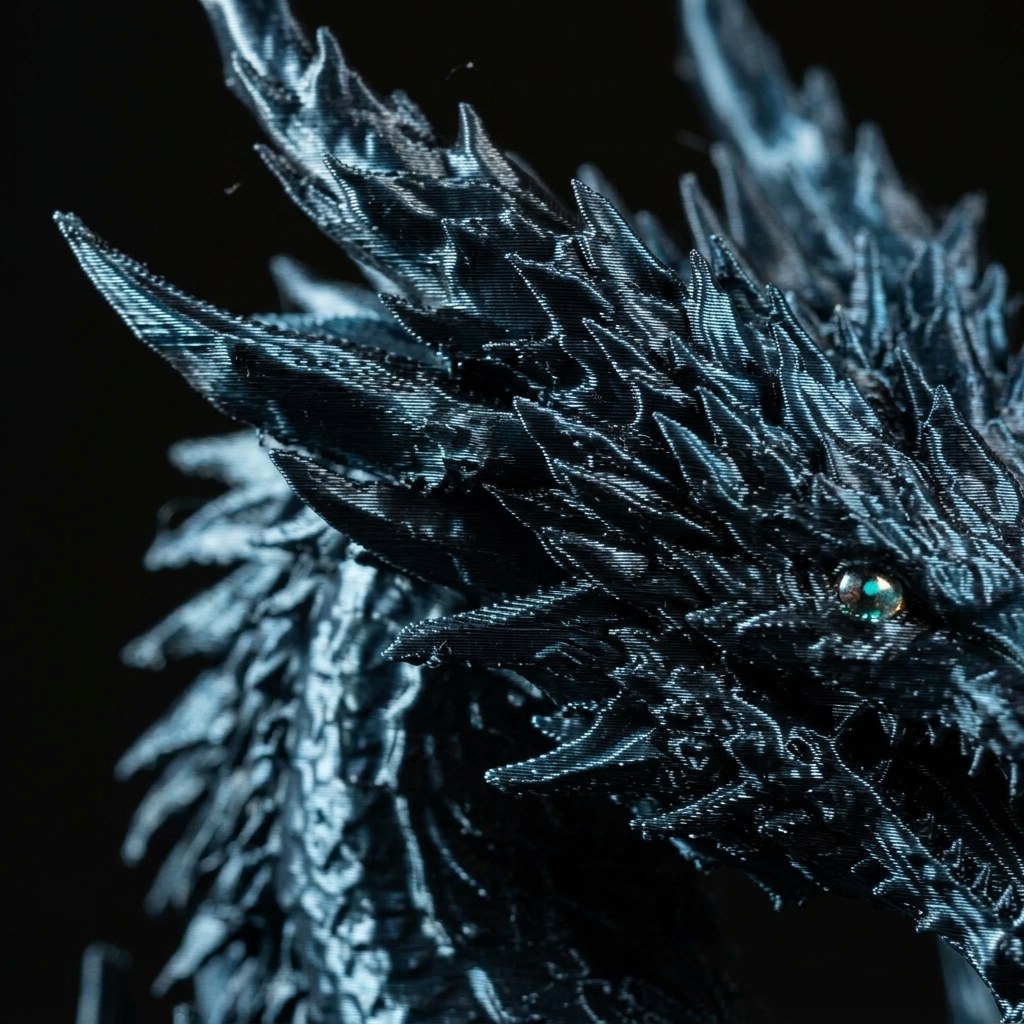Dual-Color Silk PLA Dragon Bust Figurine, view 6