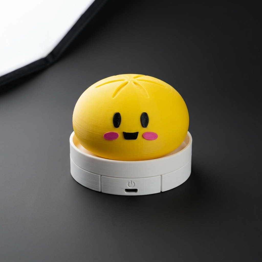 Large Dumpling Desk Clicker: Oversized 3D-Printed Fidget Button, view 2
