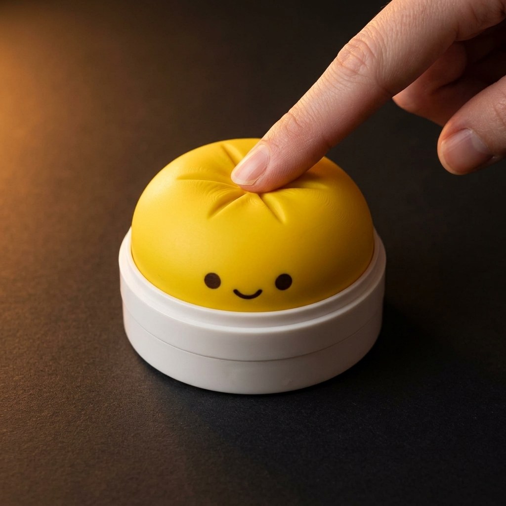 Large Dumpling Desk Clicker: Oversized 3D-Printed Fidget Button, view 5