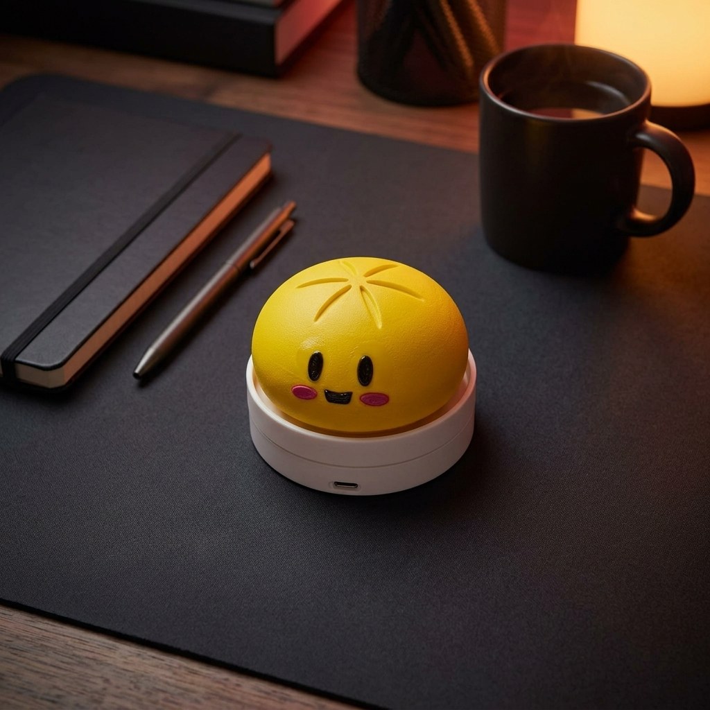 Large Dumpling Desk Clicker: Oversized 3D-Printed Fidget Button, view 6