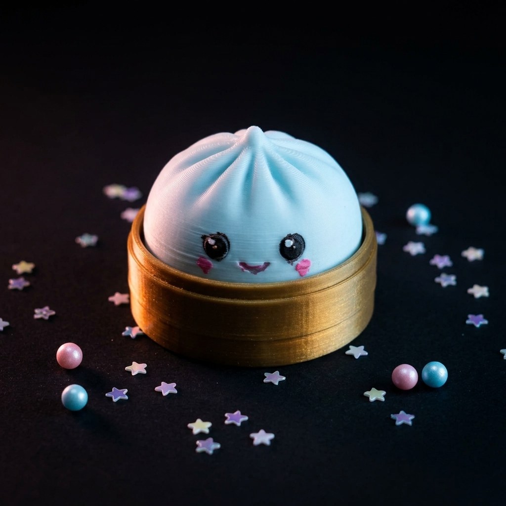 Mini dumpling clicker keychain