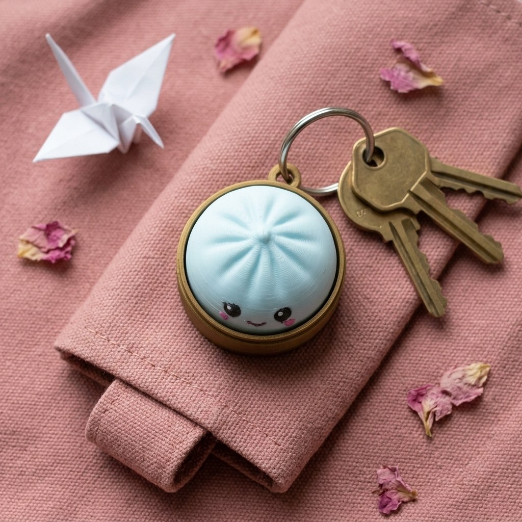 Mini Dumpling Clicker Keychain: 3D-Printed Sensory Fidget, view 5