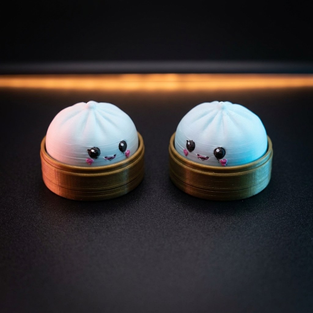 Mini Dumpling Clicker Keychain: 3D-Printed Sensory Fidget, view 6