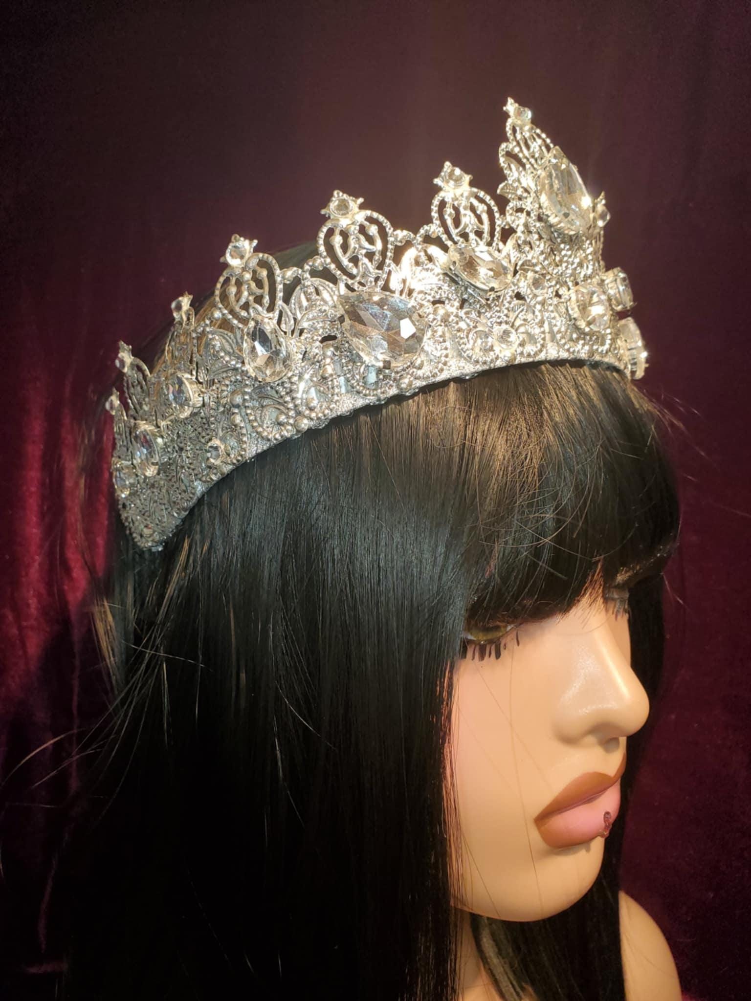 Rhinestone Medieval Crown Tiara: Fantasy Queen Costume