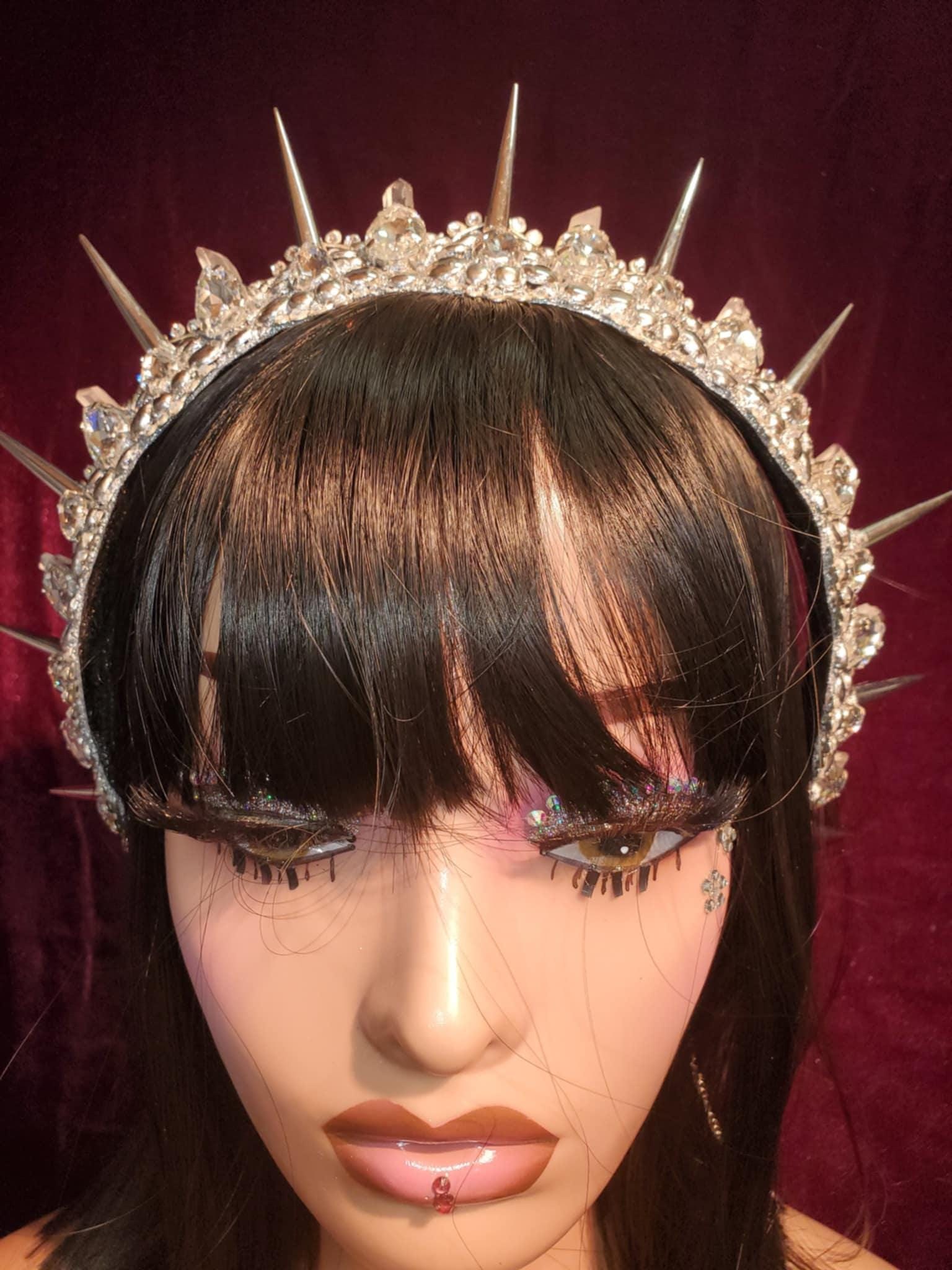 Antoinette Costume Tiara: Medieval Queen's Crown with Rhinestones