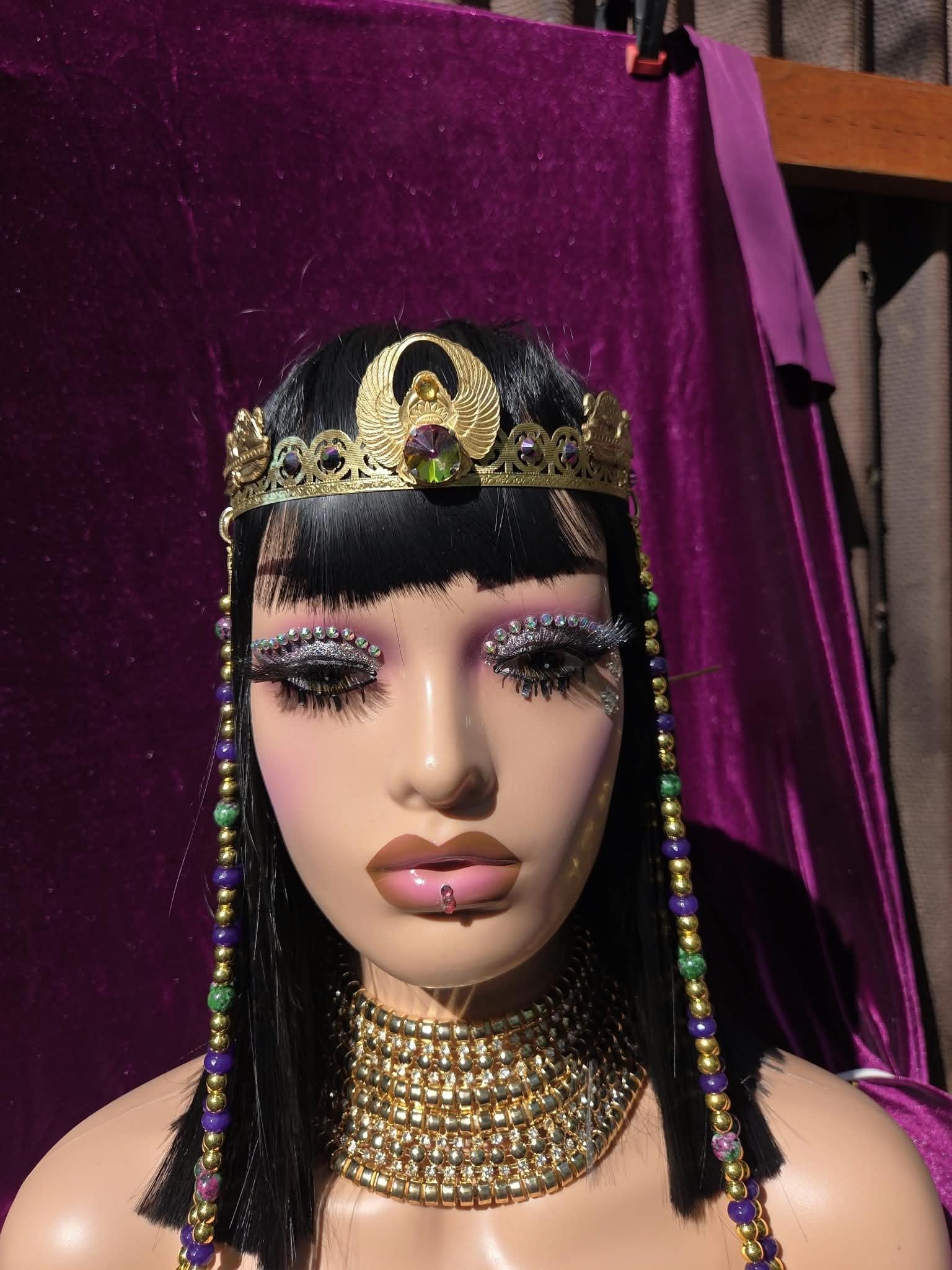 High Priestess - Golden Crown, Scarab Crown with Golden Collar/Choker.