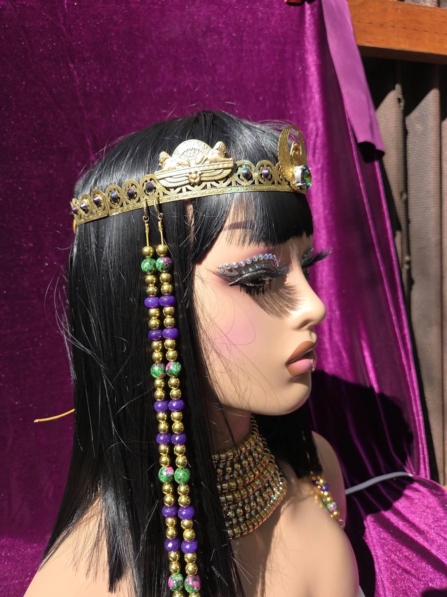 High Priestess - Golden Crown, Scarab Crown with Golden Collar/Choker., detail 3