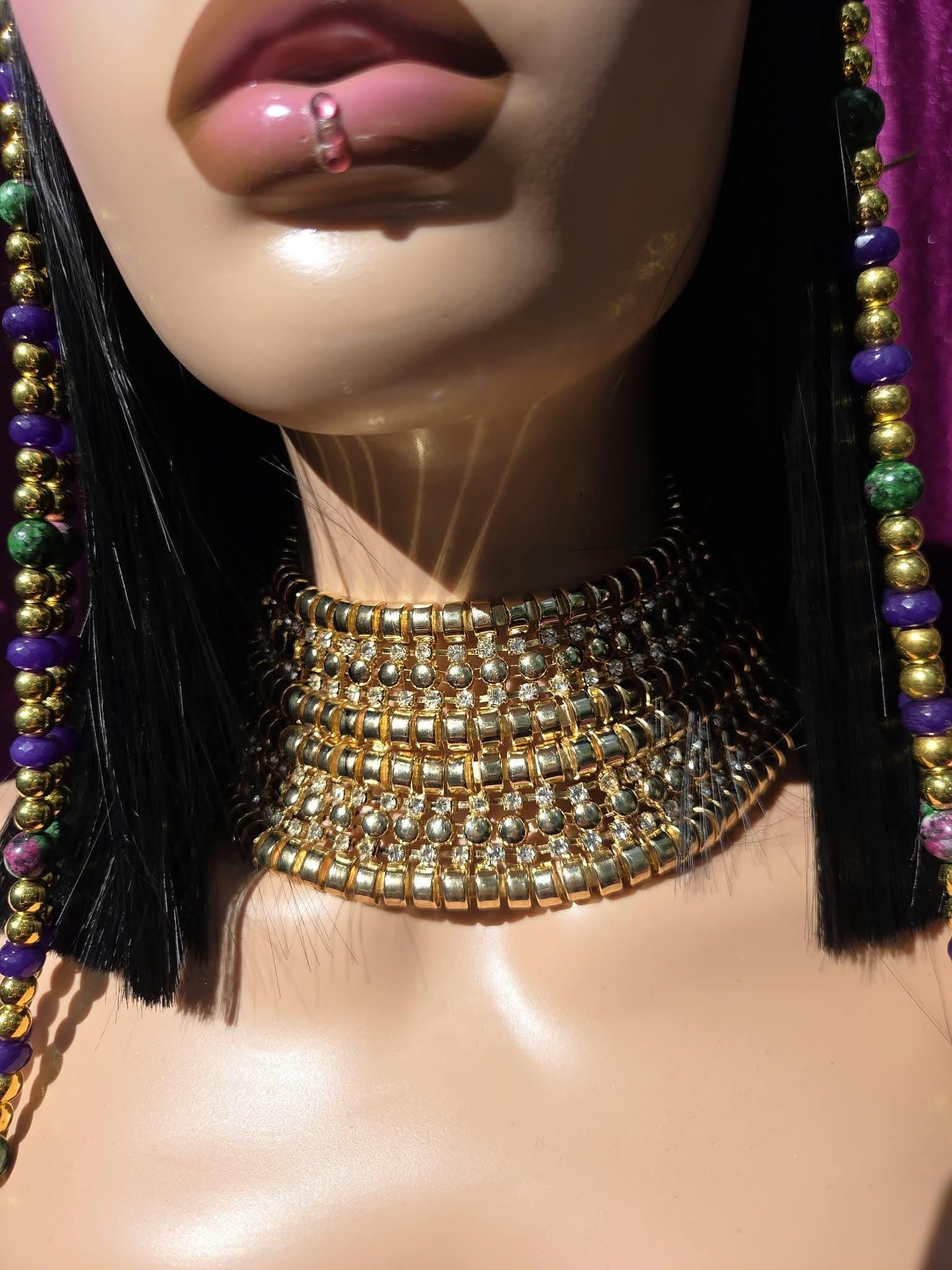 High Priestess - Golden Crown, Scarab Crown with Golden Collar/Choker., detail 6