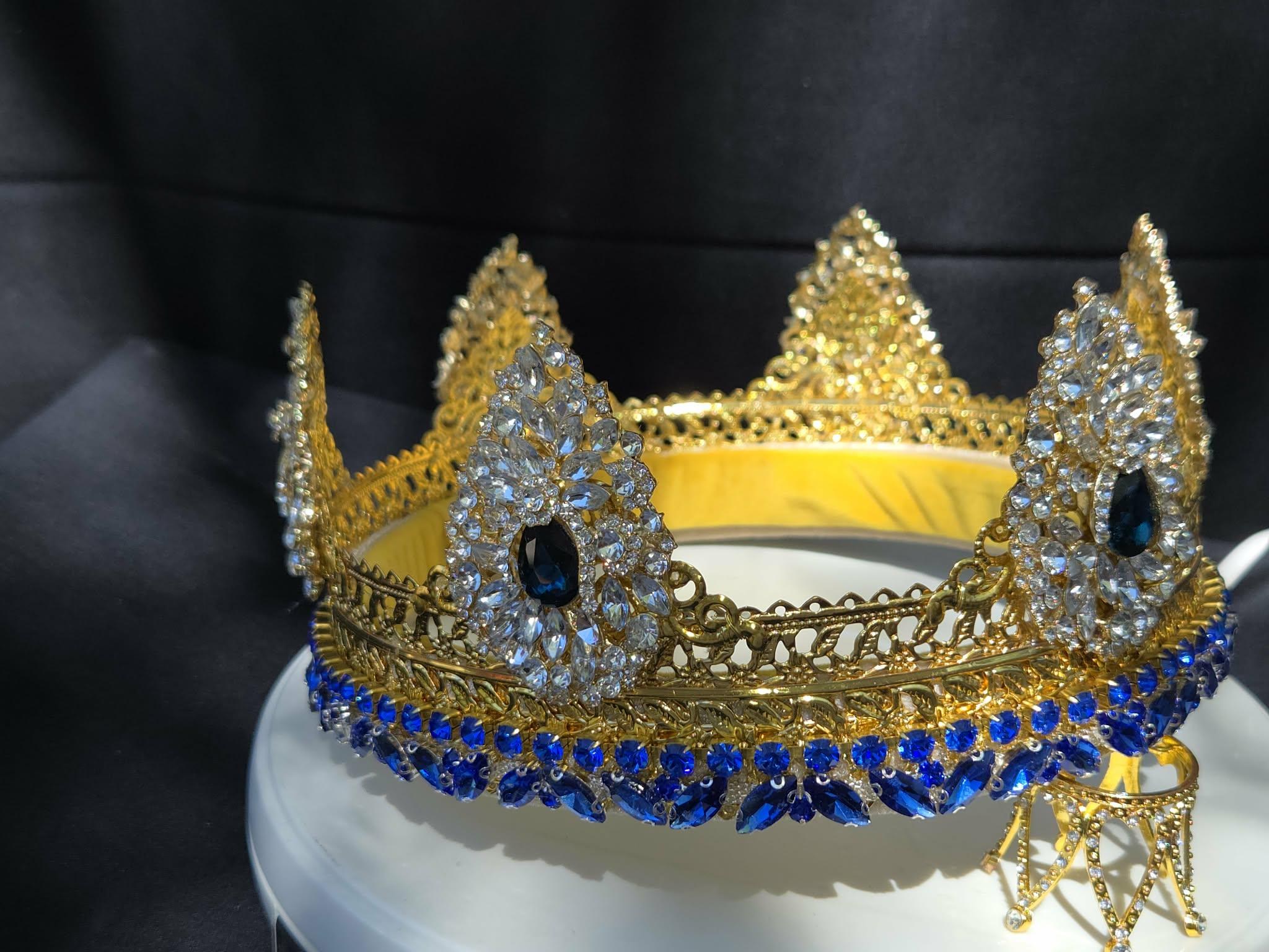 Twilight Fantasy Crown. Golden King of the North Crown. Imported Glass Rhinestones, detail 5