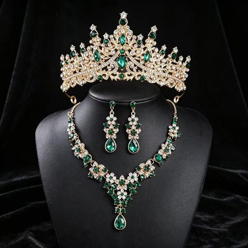 Majestic Silvertone/Clear Rhinestone. 3 piece Tiara Set for your Halloween Queen/Princess, detail 2